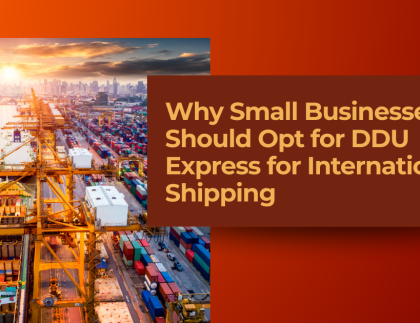 Small business owner shipping packages internationally with DDU Express service