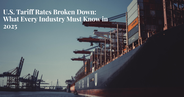 U.S. tariff rates 2025 infographic showing global trade and industry impact