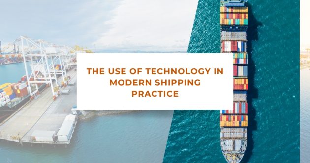 Modern cargo ship using smart technology and digital tracking systems