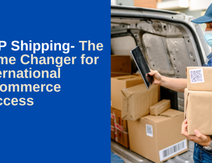 Illustration showing DDP shipping process with seller-handled customs, duties, and global delivery.