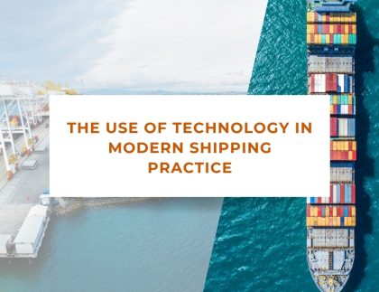 Modern cargo ship using smart technology and digital tracking systems
