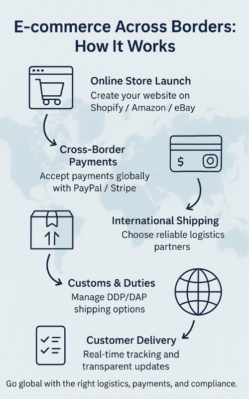 Steps involved in global online selling process