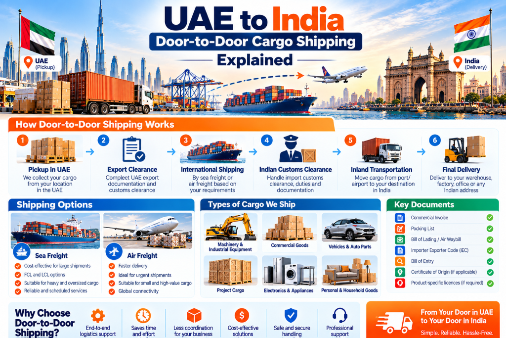 UAE to India Door-to-Door Cargo Shipping