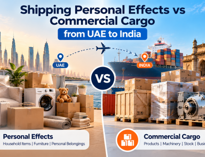 Shipping Personal Effects vs Commercial Cargo from UAE to India