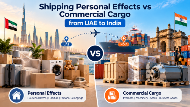 Shipping Personal Effects vs Commercial Cargo from UAE to India